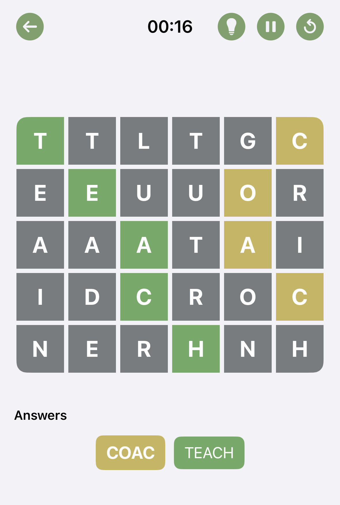 DownWords game screenshot